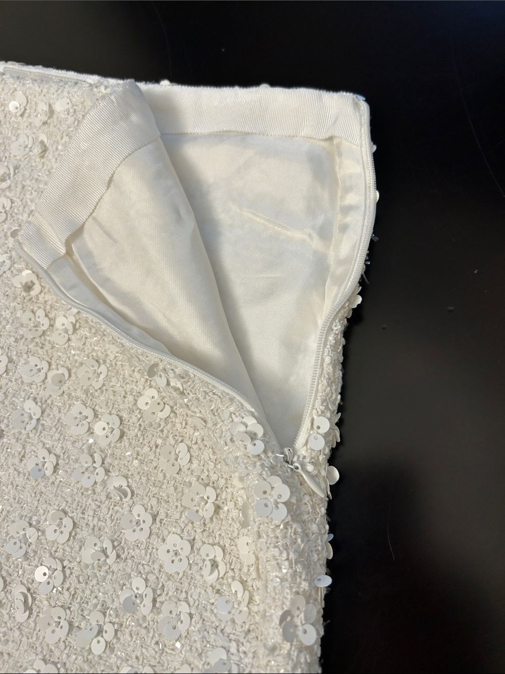 Zara White Sequin Mini Skirt - Picture 4 of 5